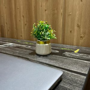 Elegant Artificial Green Plant in Ceramic Pot